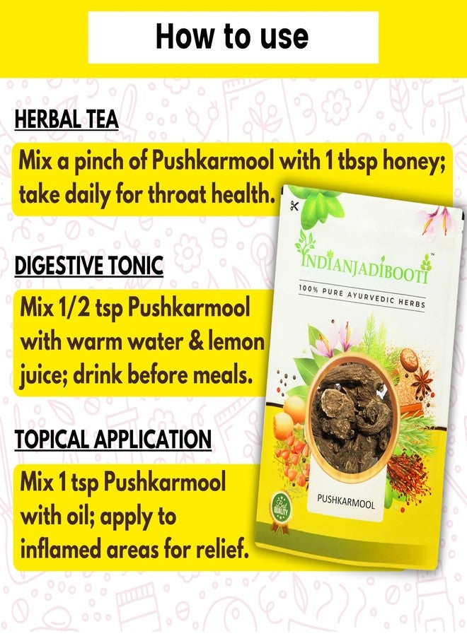 IndianJadiBooti Pushkarmool (100g) | Inula Racemosa Root | Pushkar Mool | Ayurvedic Herb for Respiratory Comfort, Chest Congestion & Heart Health | Natural Kapha Balancer | Dried Roots - Image 5